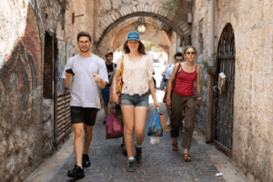 Fellows walking in the Old City.